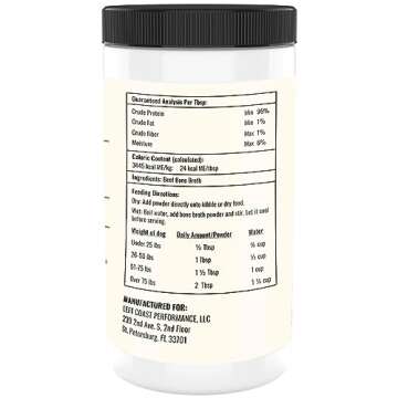 8oz Beef Bone Broth Powder for Dogs and Cats – Human Grade Grass-Fed Bone Broth for Picky Eaters ?...