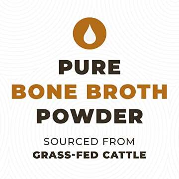 8oz Beef Bone Broth Powder for Dogs and Cats – Human Grade Grass-Fed Bone Broth for Picky Eaters – Supports Joints and Gut Health – Single Ingredient Bone Broth for Cats -Dog Food Toppers For Dry Food