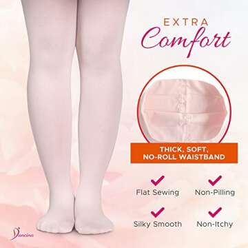 Dancina Toddler Dance Tights Girls Ballerina Soft Stockings S (3-5) Ballet Pink x2