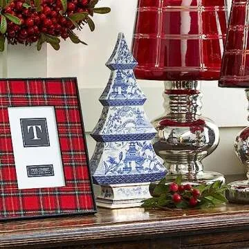 Mini Blue & White Chinoiserie Christmas Tree Decor