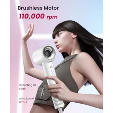 COSHARE Ionic Hair Dryer, Fast Drying & Low Noise