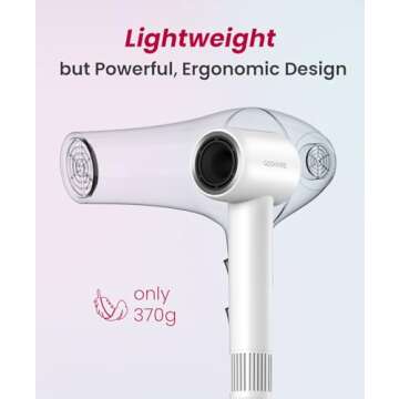 COSHARE Ionic Hair Dryer, Fast Drying & Low Noise
