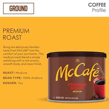 McCafe Premium Medium Roast Ground Coffee (24 oz Canister)