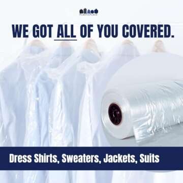 Premium Plasticplace Mil Garment Bags, Clear - 240 Count for Optimal Clothing Protection