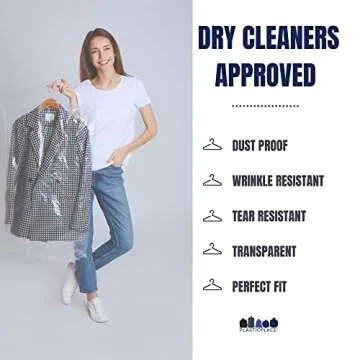 Plasticplace Mil Garment Bags - Clear 240 Count for Clothing Storage