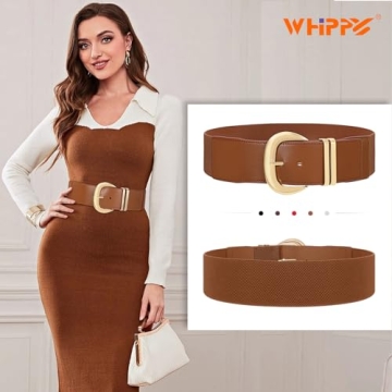 Stylish WHIPPY Women Wide Elastic Waist Belt for Dresses