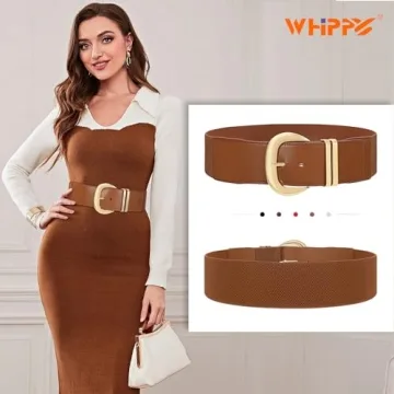 Stylish WHIPPY Women Wide Elastic Waist Belt for Dresses