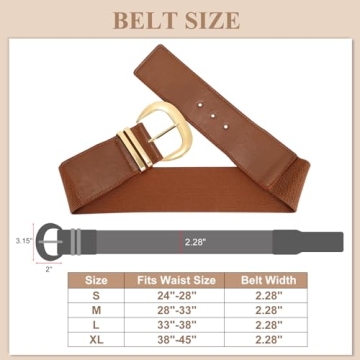 Stylish WHIPPY Women Wide Elastic Waist Belt for Dresses