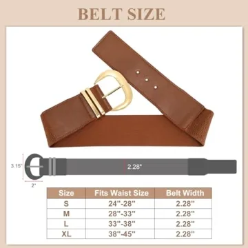 Stylish WHIPPY Women Wide Elastic Waist Belt for Dresses