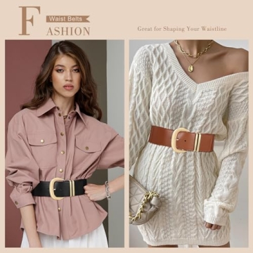 Stylish WHIPPY Women Wide Elastic Waist Belt for Dresses