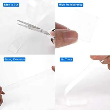 LLPT Double Sided Tape Acrylic Waterproof Permanent Strong Mounting Tape 0.24 Inch x 108 Ft Total for Nail Box Home Deco and DIY Clear (AC0240)