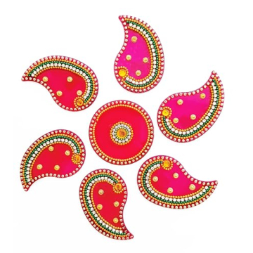 Buy ARTISENIA Handmade Pink Acrylic Diwali Rangoli