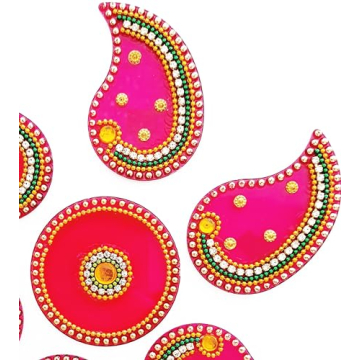 Buy ARTISENIA Handmade Pink Acrylic Diwali Rangoli