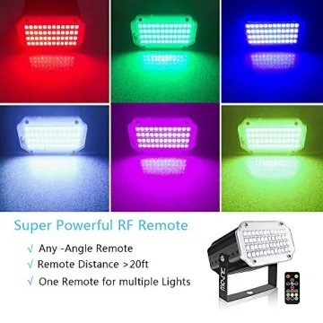 RGB Halloween Strobe Light with Wireless Remote