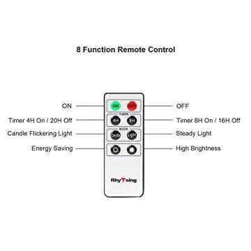 Rhytsing Red 10.8" Flameless Taper Candles with Timer, Battery Operated Candles with Remote, Smooth Wax Finish, Warm White LED, 8 Batteries Included - Set of 4