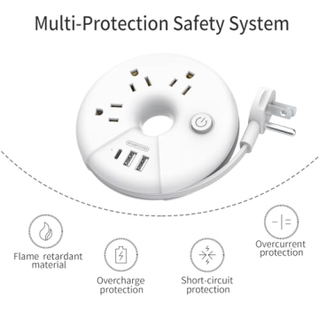NTONPOWER Travel Power Strip with USB Charging Ports