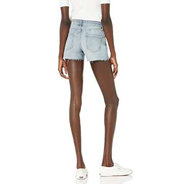 Daily Ritual Women's Denim Slim-Fit Mid-Rise Cutoff Short, Light Blue Vintage, 29