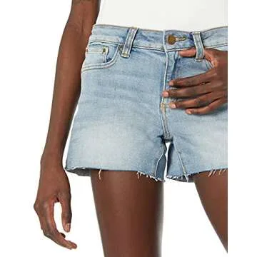 Daily Ritual Women's Denim Slim-Fit Mid-Rise Cutoff Short, Light Blue Vintage, 29