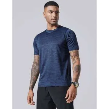 5 Pack Quick Dry Crew Neck Athletic T Shirts for Men