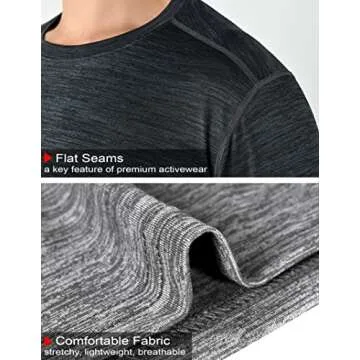 5 Pack Quick Dry Crew Neck Athletic T Shirts for Men