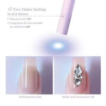 UV Light for Gel Nails, Denabuty Mini U V LED Nail Lamp Handheld with Stand, Portable Nail Dryer Rec...