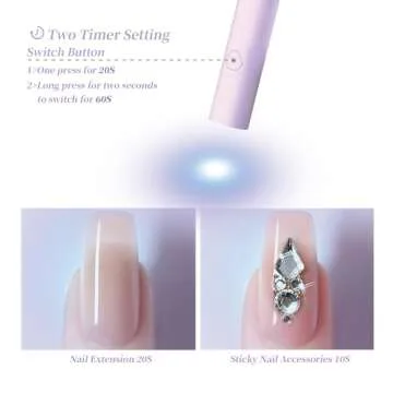 UV Light for Gel Nails, Denabuty Mini U V LED Nail Lamp Handheld with Stand, Portable Nail Dryer Rec...