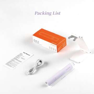 UV Light for Gel Nails, Denabuty Mini U V LED Nail Lamp Handheld with Stand, Portable Nail Dryer Rechargeable USB Cordless, Nail Light with 2 Timers for Fast Drying, Violet