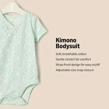 Amazon Essentials x Sofia Grainge Baby Bodysuits Set – Unisex, 12 Months