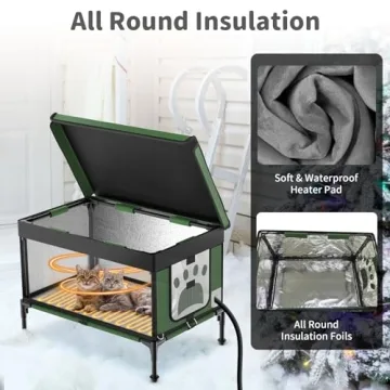 Unbreakable Heated Cat House for Outdoor Cats in Winter