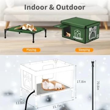Unbreakable Heated Cat House for Outdoor Cats in Winter