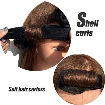 Aimin Hair Soft Overnight Hair Rollers No Heat Sleep In Hair Curlers For Thick Hair Large Cloth Pillow Sponge Foam DIY Hair Rollers Gift Product (30 pcs, black) …