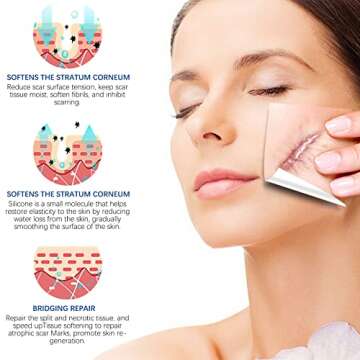 Silicone Scar Sheets (1.6”x 130”, 3.3M), Professional Silicone Scar Tape, Silicone Scar Strips, Reusable Scar Removal Sheets for Surgical Scars, C-Section, Surgery, Burn, Keloid, Acne