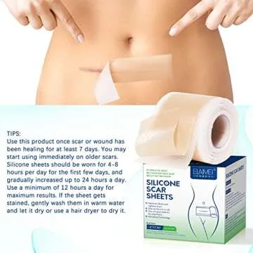 Silicone Scar Sheets (1.6”x 130”, 3.3M), Professional Silicone Scar Tape, Silicone Scar Strips, Reusable Scar Removal Sheets for Surgical Scars, C-Section, Surgery, Burn, Keloid, Acne