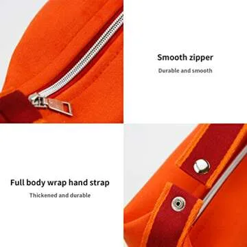 TOPASION Fashion Portable Canvas Makeup Bag, Cosmetic Bag Organizer, Travel Toiletry Bag for Women and Girls (Orange)