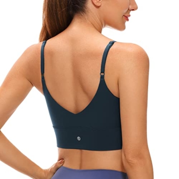 CRZ YOGA Adjustable Longline Sports Bra - Stylish Medium Support Yoga Bra