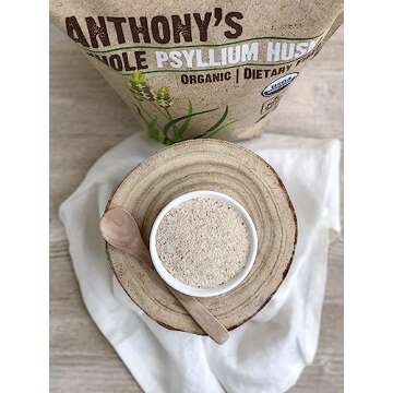 Anthony's Organic Whole Psyllium Husks, 1.5 lb, Dietary Fiber, Gluten Free, Non GMO, Keto Friendly