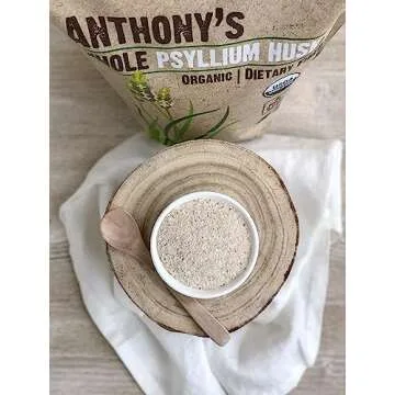 Anthony's Organic Whole Psyllium Husks for Gut Health