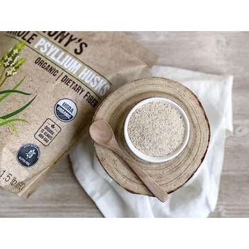 Anthony's Organic Whole Psyllium Husks, 1.5 lb, Dietary Fiber, Gluten Free, Non GMO, Keto Friendly