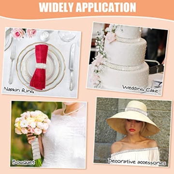 Outus Pearl Stickers 3 Rolls Self-Adhesive for DIY Crafts