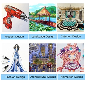 Caliart Markers - 100 Colors Alcohol-Based Dual Tip Art Pens