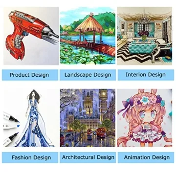 Caliart Markers - 100 Colors Alcohol-Based Dual Tip Art Pens