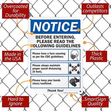 SmartSign COVID-19 Guidelines Sign - Durable & Eco-Friendly