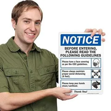 SmartSign Social Distancing Safety Sign, USA-Made