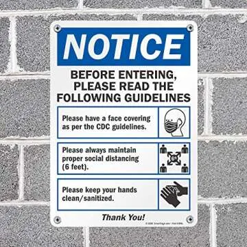 SmartSign Social Distancing Safety Sign, USA-Made