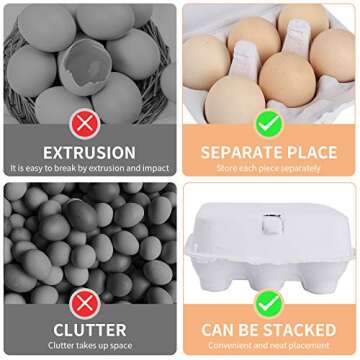 AILISDA Egg Cartons for Chicken Eggs 6 Count, Paper Pulp Bulk Reusable Egg Holder Container for Family, Kitchen, Farmhouse, 25 Pack (Natural)