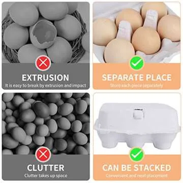 AILISDA Egg Cartons for Chicken Eggs 6 Count, Paper Pulp Bulk Reusable Egg Holder Container for Family, Kitchen, Farmhouse, 25 Pack (Natural)