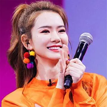 Vibrant DIYANMMY Colorful Fur Ball Dangle Earrings