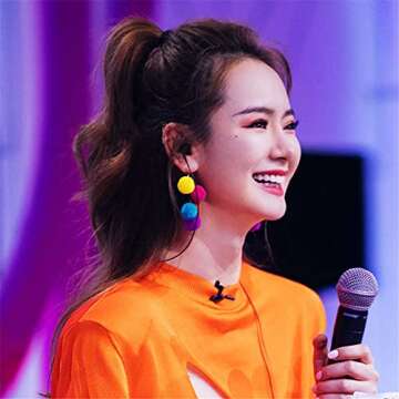 Vibrant DIYANMMY Colorful Fur Ball Dangle Earrings