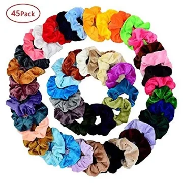 Chloven 45 Pcs Velvet Scrunchies - Vibrant Hair Accessories