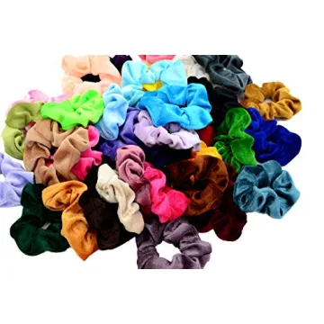 Chloven 45 Pcs Velvet Scrunchies - Vibrant Hair Accessories